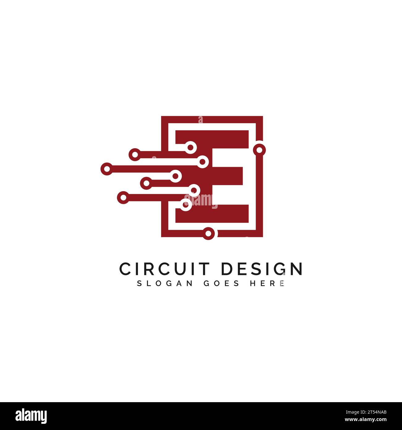 Letter E logo, Circuit shape symbol, Technology and digital abstract ...