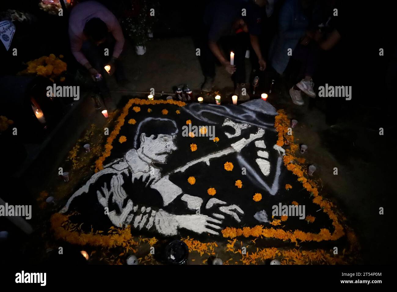 Mexico City, Mexico. 2nd Nov, 2023. The graves of children and adults are decorated with arrangements and gifts on the Day of the Dead holiday at the Pantheon of San Antonio Tecomitl in the Milpa Alta Mayor's Office in Mexico City. on November 2, 2023 in Mexico City, Mexico (Credit Image: © Luis Barron/eyepix via ZUMA Press Wire) EDITORIAL USAGE ONLY! Not for Commercial USAGE! Stock Photo