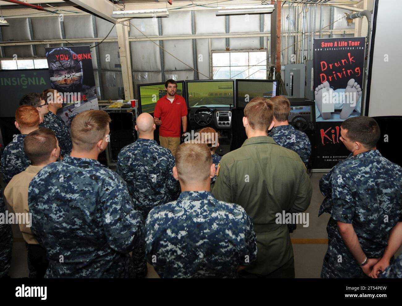 drunk driving simulator, Naval Station Norfolk, Sailors, Save a Life Tour, U.S. Navy Stock Photo