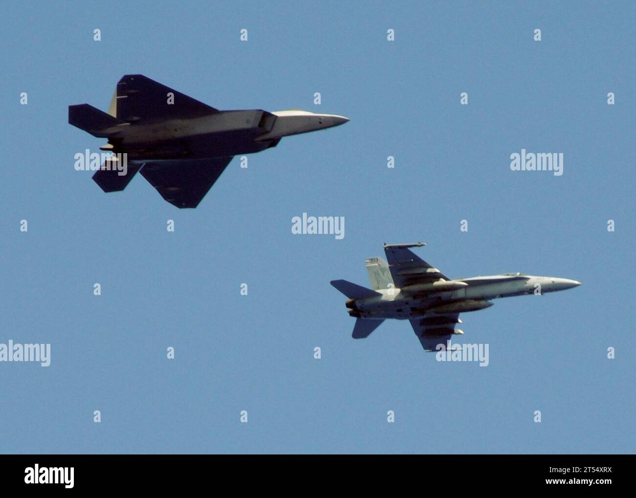 f/a-18c, F-22, Golden Dragons, hornet, raptor, VFA 192 Stock Photo