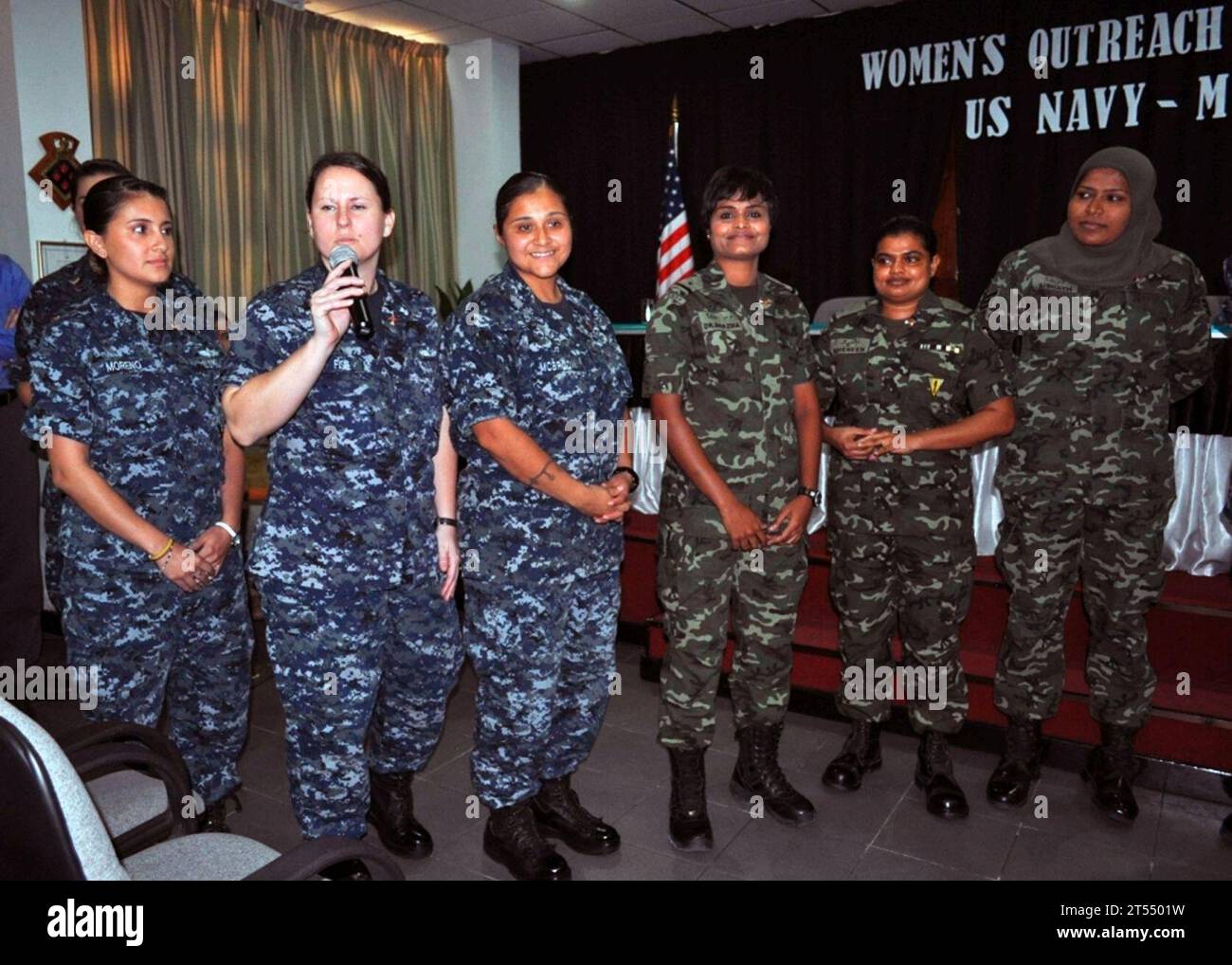 female, Maldivian coast guard, maritime domain awareness, outreach, Sailor, U.S. Navy, USS Momsen (DDG 92), women Stock Photo