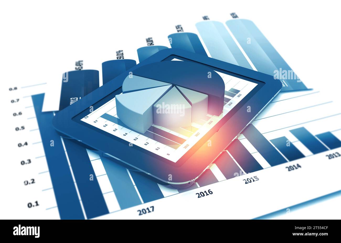 Business graphs and financial reports. 3d illustration Stock Photo Alamy