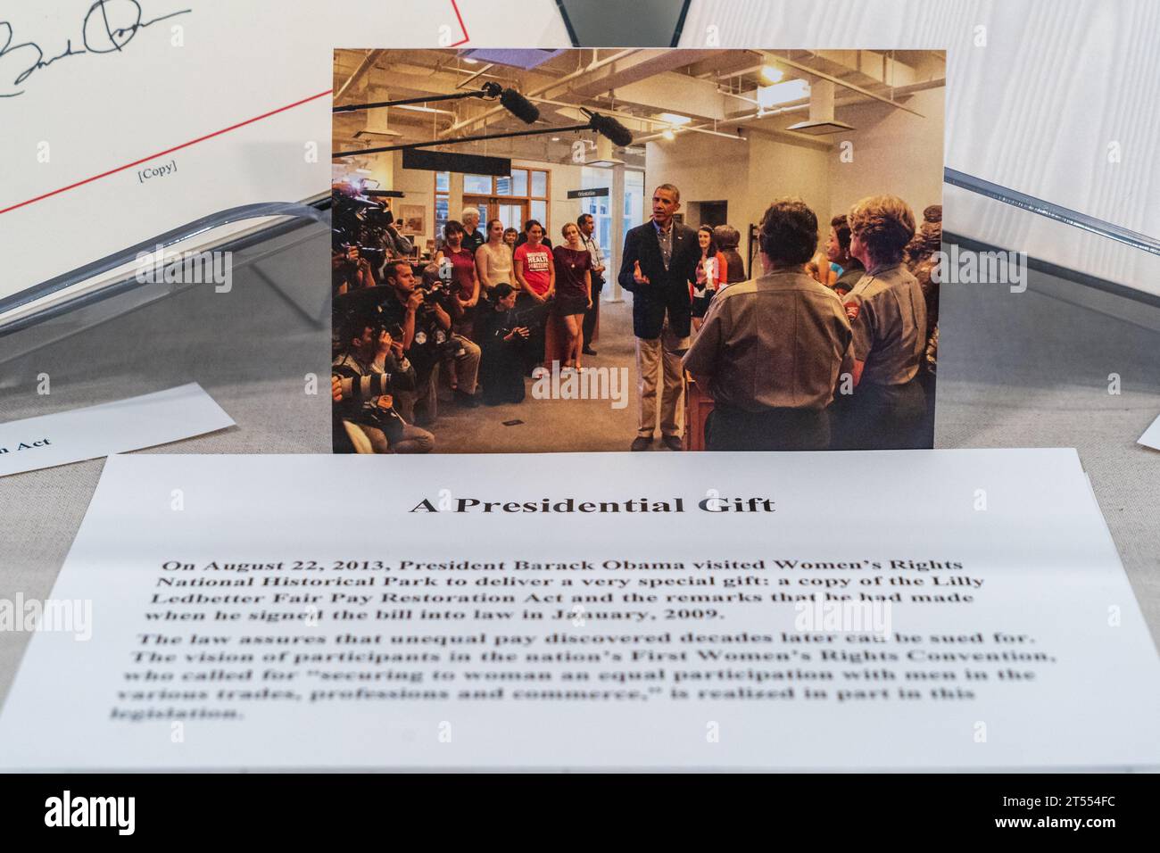 Assorted Displays at Women's Rights National Historical Park Stock