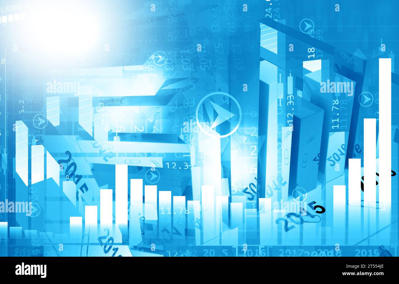 stock market finance graph background with abstract Growth graph chart ...