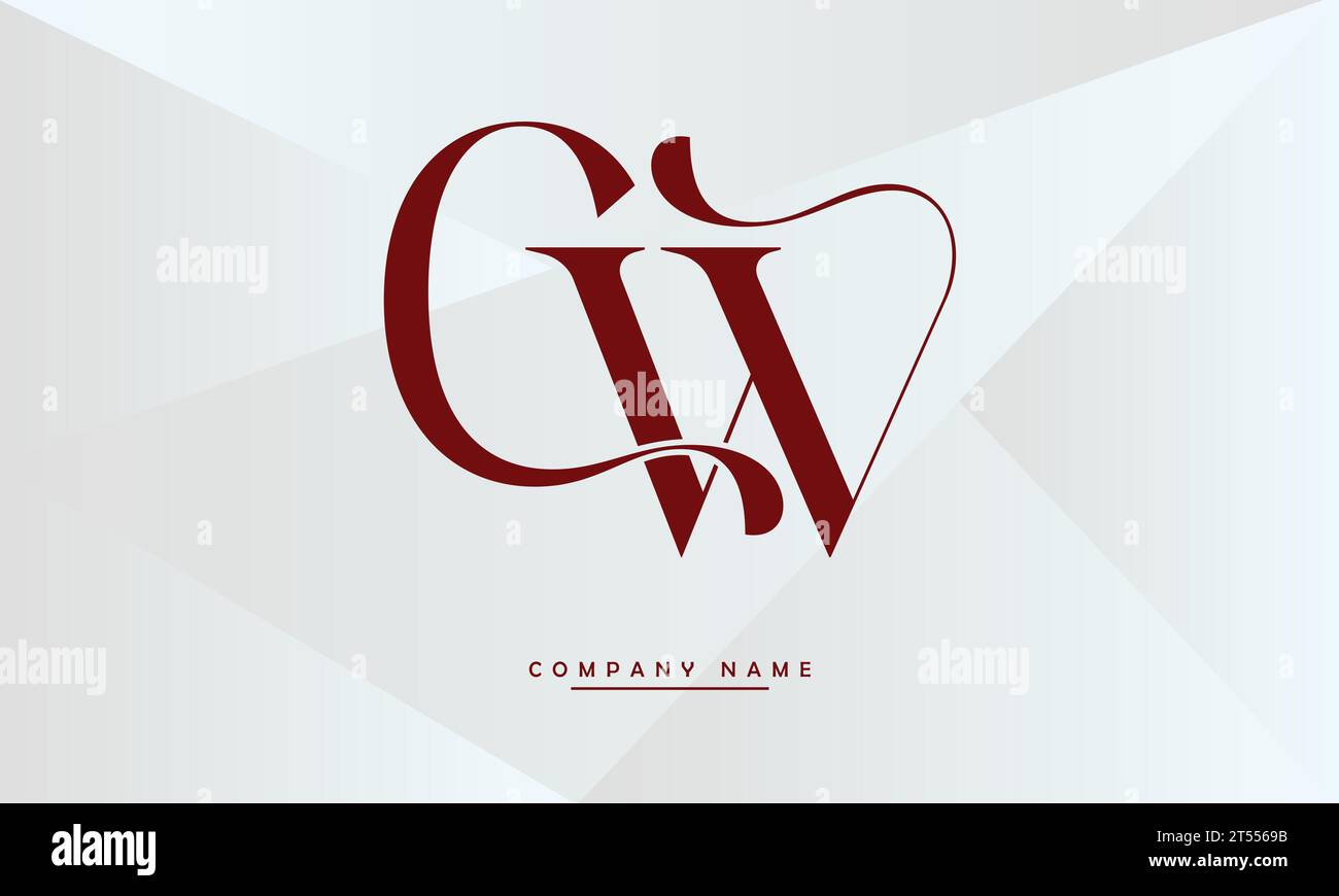 CW, WC Abstract Letters Logo Monogram Stock Vector