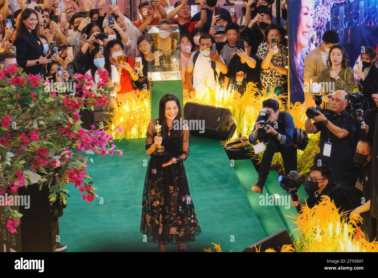 Oscar Winner Tan Sri Datuk Michelle Yeoh at the homecoming  event at Pavilion Kuala Lumpur Stock Photo