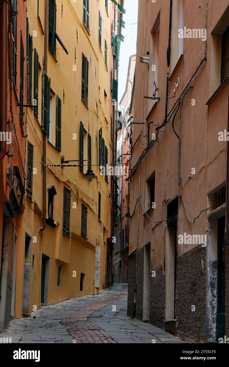 Old town alley ,Capital of the region Liguria, Genova,Region Liguria,Italy Stock Photo