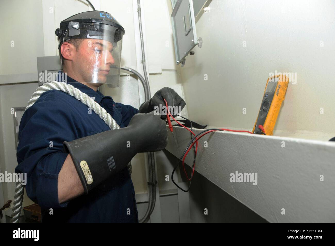 life-line, multi-meter, Pacific Ocean, rubber gloves, safety gear, U.S ...