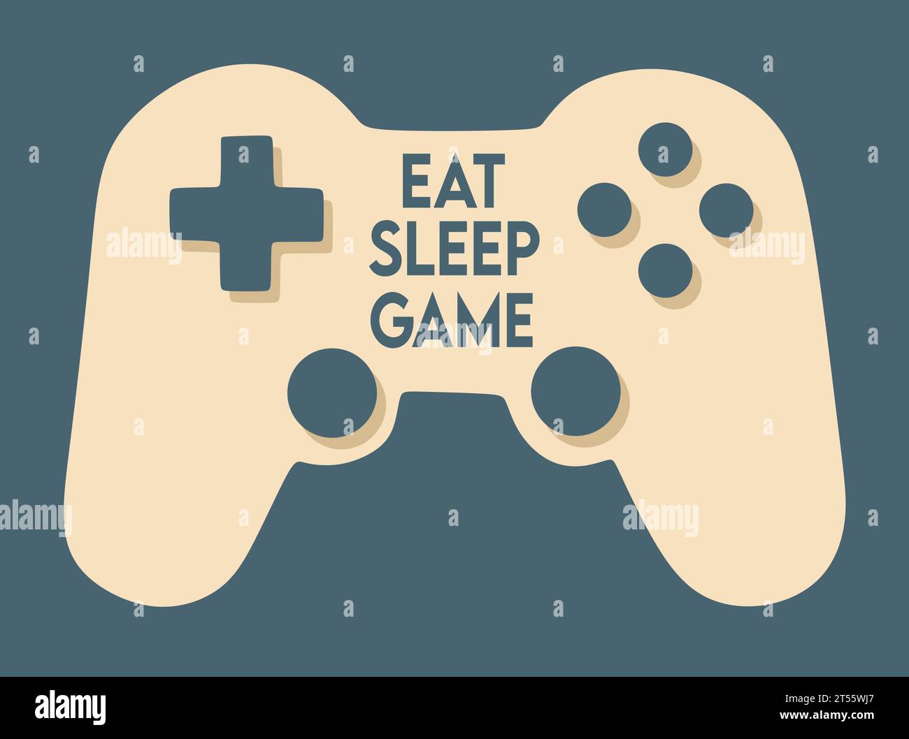Eat Sleep Game Repeat Stock Vector