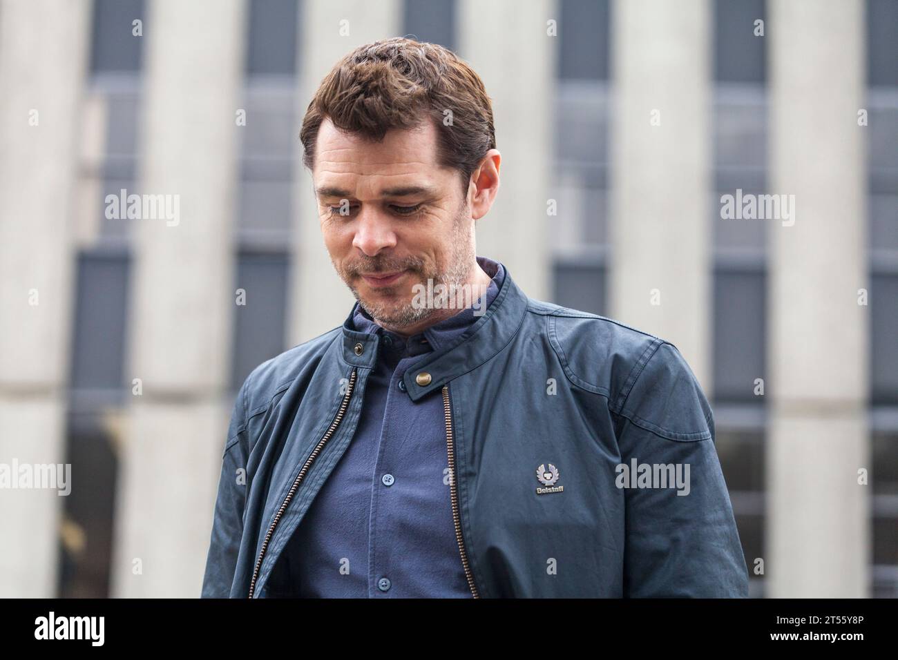 Actor, Kenny Doughty, during filming in Darlington, England, UK on the ...