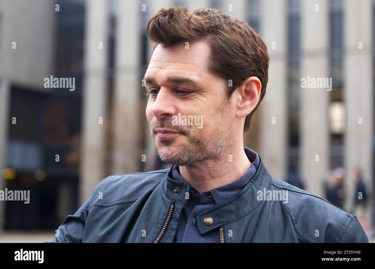 Actor, Kenny Doughty, during filming in Darlington, England, UK on the ...