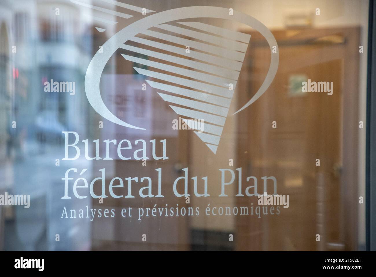 Brussels, Belgium. 03rd Nov, 2023. Illustration picture shows a logo of the Federaal Planbureau - Bureau Federal du Plan agency in the European district of Brussels, Friday 03 November 2023. BELGA PHOTO NICOLAS MAETERLINCK Credit: Belga News Agency/Alamy Live News Stock Photo