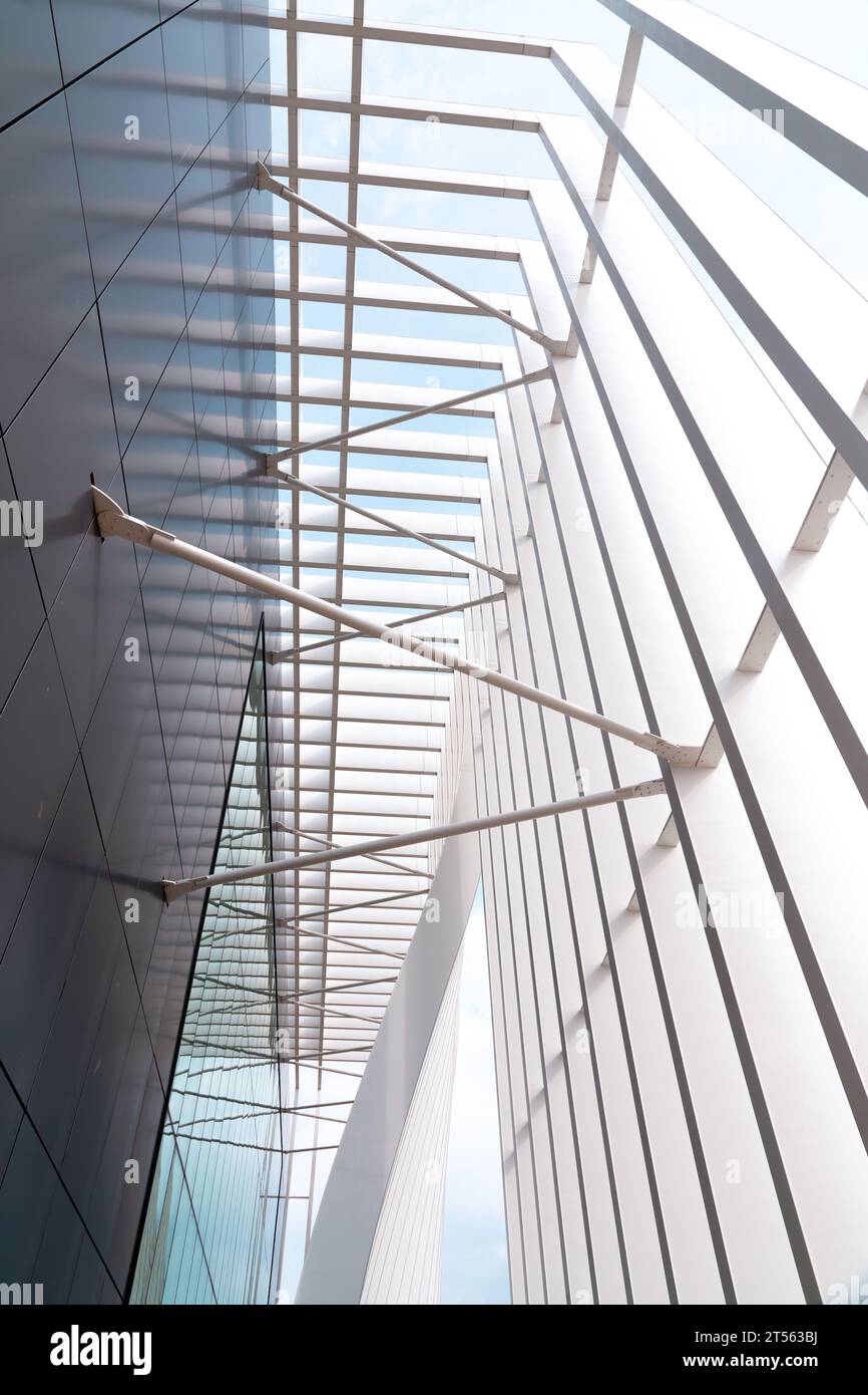 Architectural detail from the modernist, brutalist and eclectic Tel ...