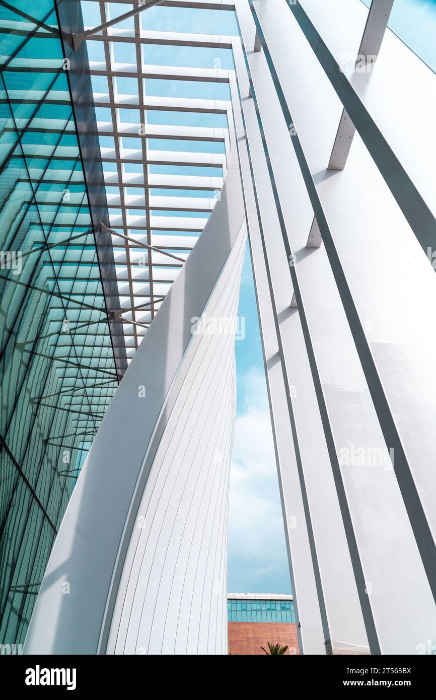 Architectural detail from the modernist, brutalist and eclectic Tel ...