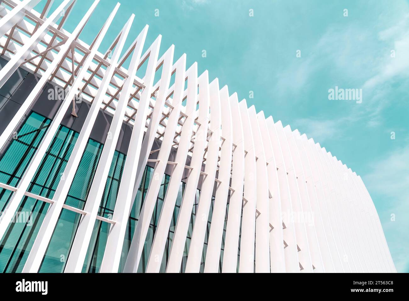 Architectural detail from the modernist, brutalist and eclectic Tel ...