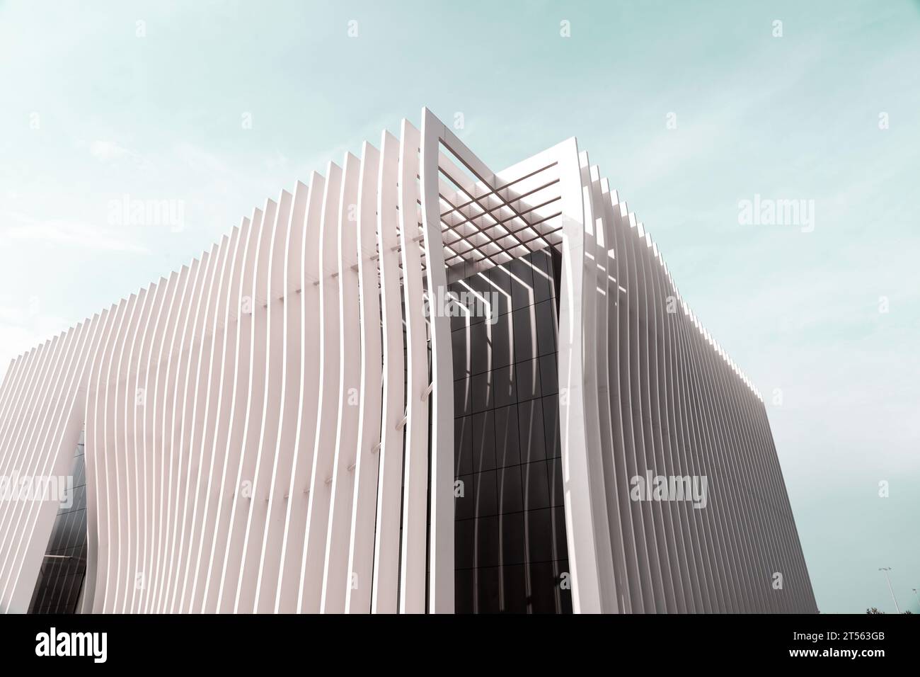 Architectural detail from the modernist, brutalist and eclectic Tel ...