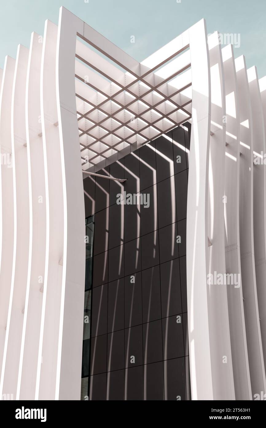 Architectural detail from the modernist, brutalist and eclectic Tel ...