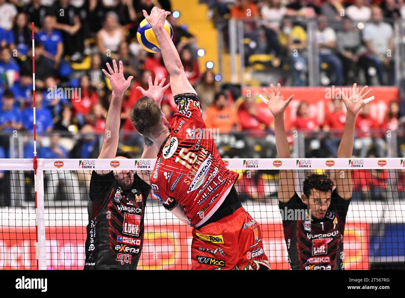 Spike of Kamil Semeniuk (Cucine Lube Civitanova ) during Final Cucine