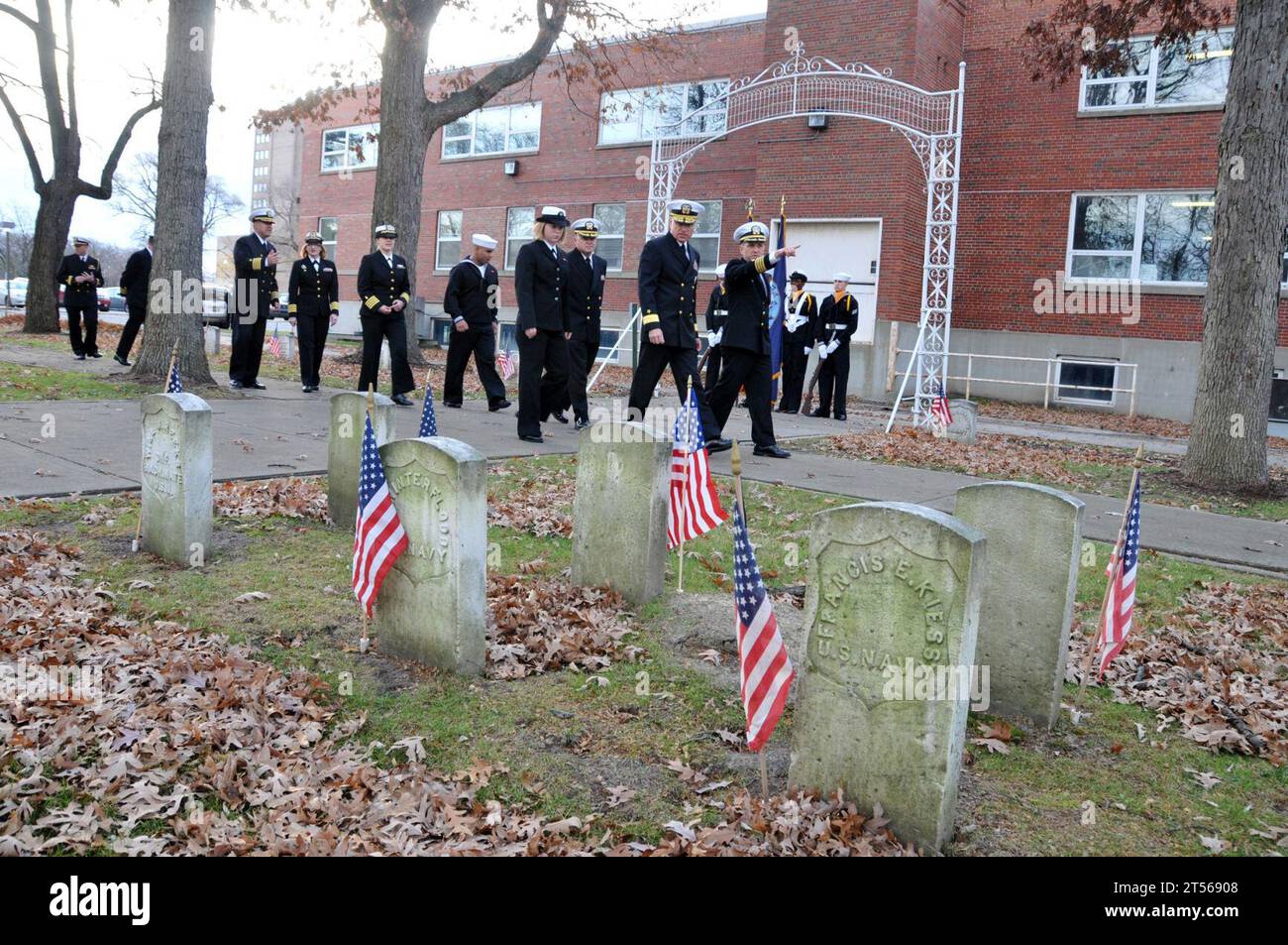 NSTC, U.S. Naval Cemetery, veteran's day, wreath-laying Stock Photo