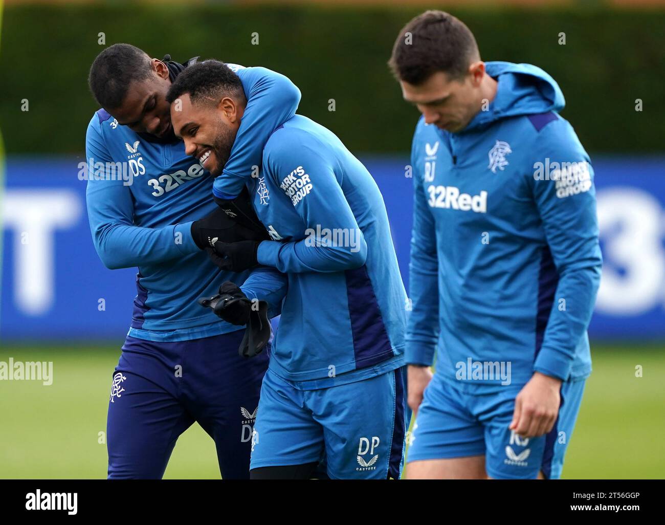 Rangers' Dujon Sterling and Danilo during a training session at the ...