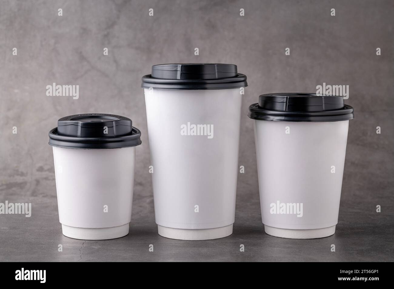 12 Ounce Disposable Paper Coffee Hot Cups with Black Lids - 50 Sets - Coffee Latte Macchiato to Go Medium Portion