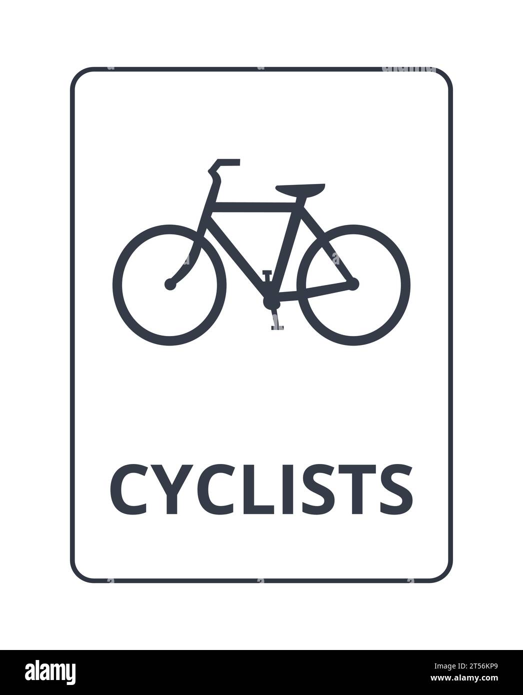 Monochromatic Cyclists Symbol Stock Vector