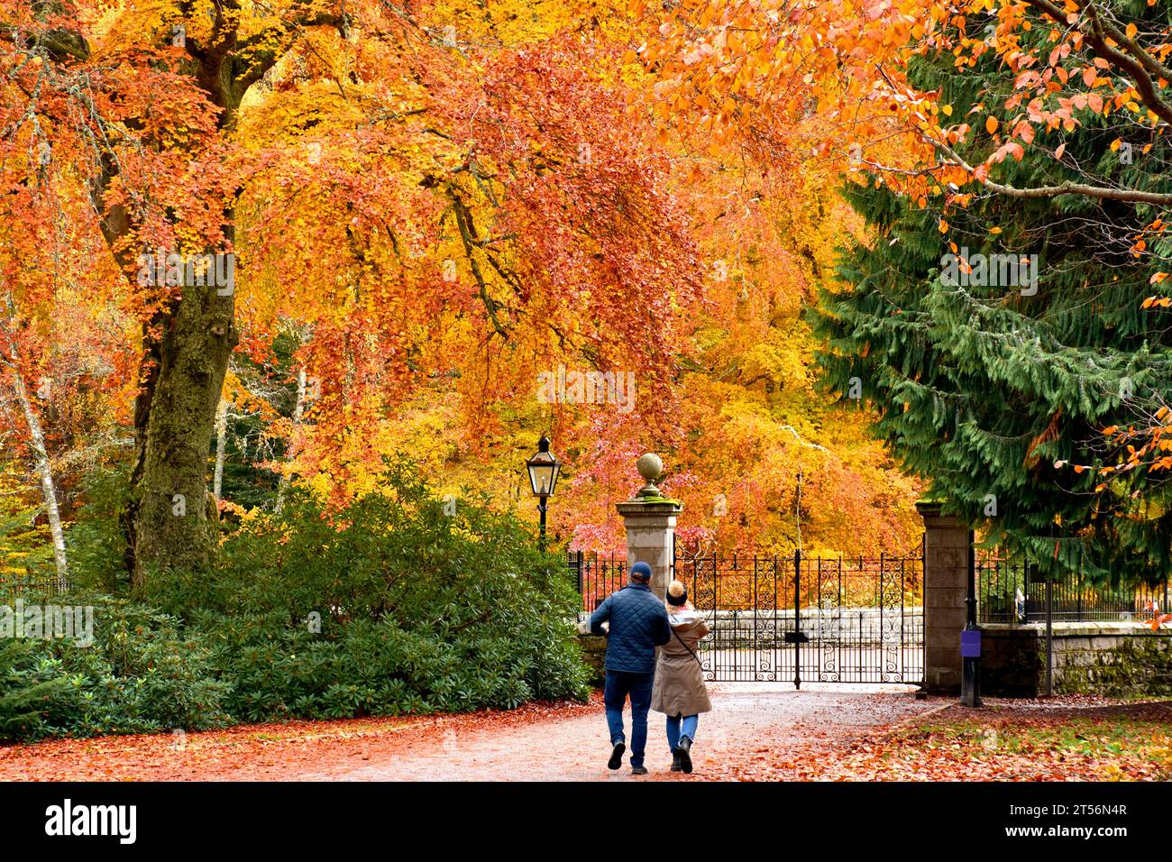 Balmoral Estates Crathie Scotland the entrance gates to the castle in
