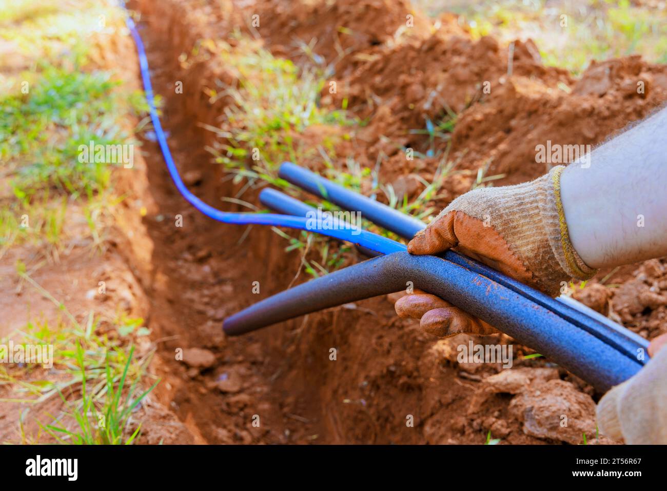 For underground PVC water pipes, plumbers applying PE foam as thermal