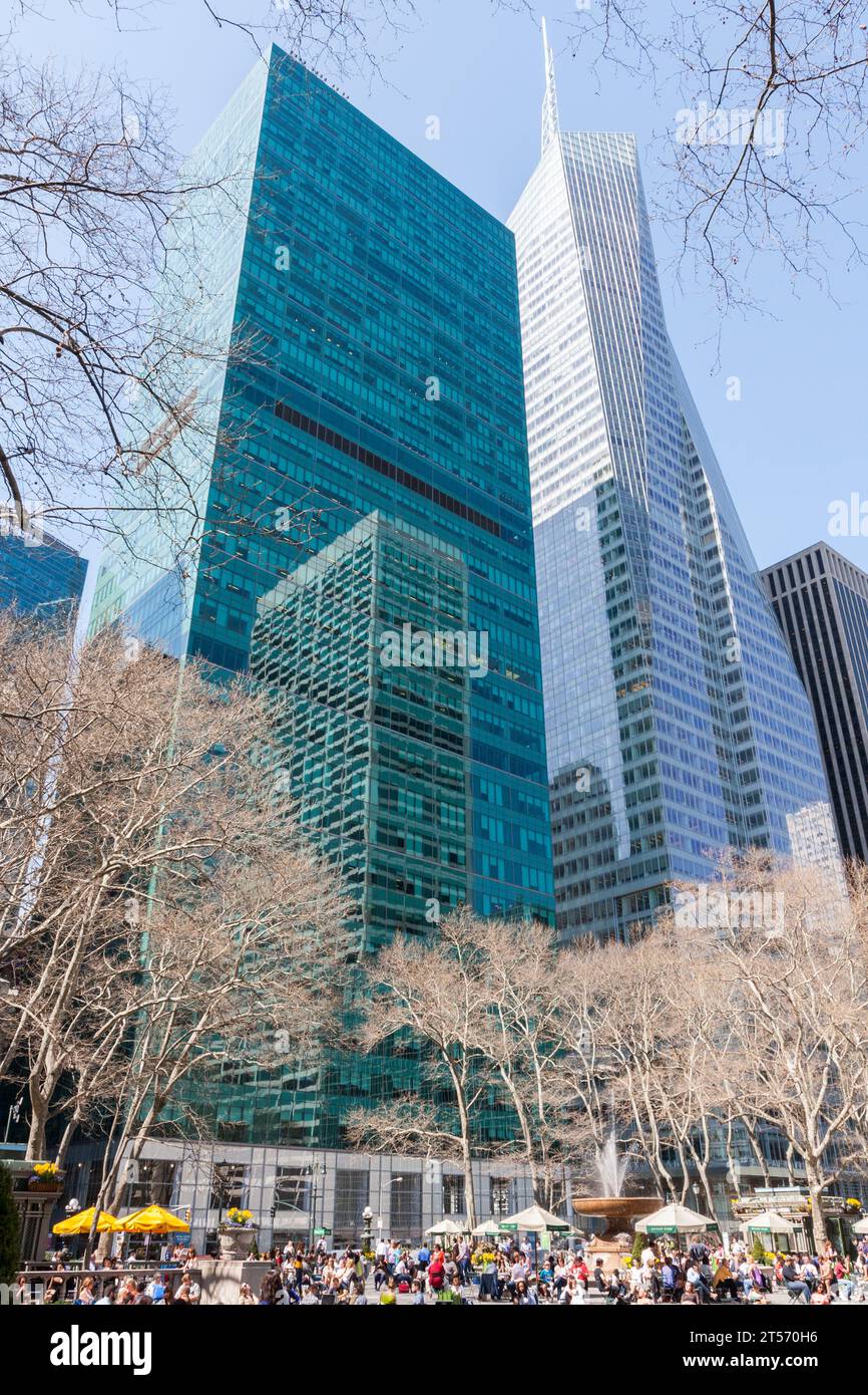 Reflection, Bryant Park, New York, US Stock Photo