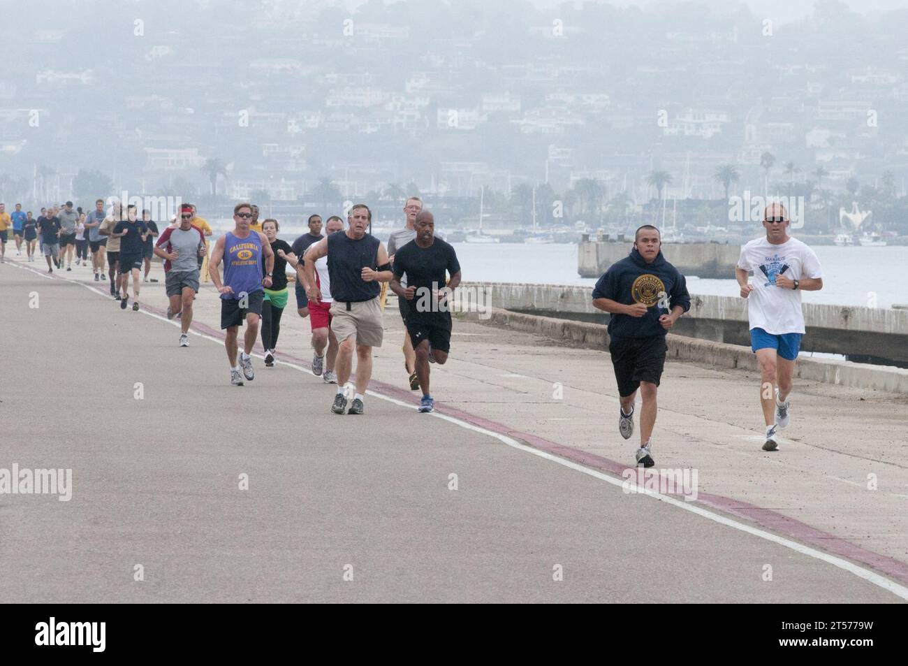 US Navy Runners approach the finish line of the seventh annual ...
