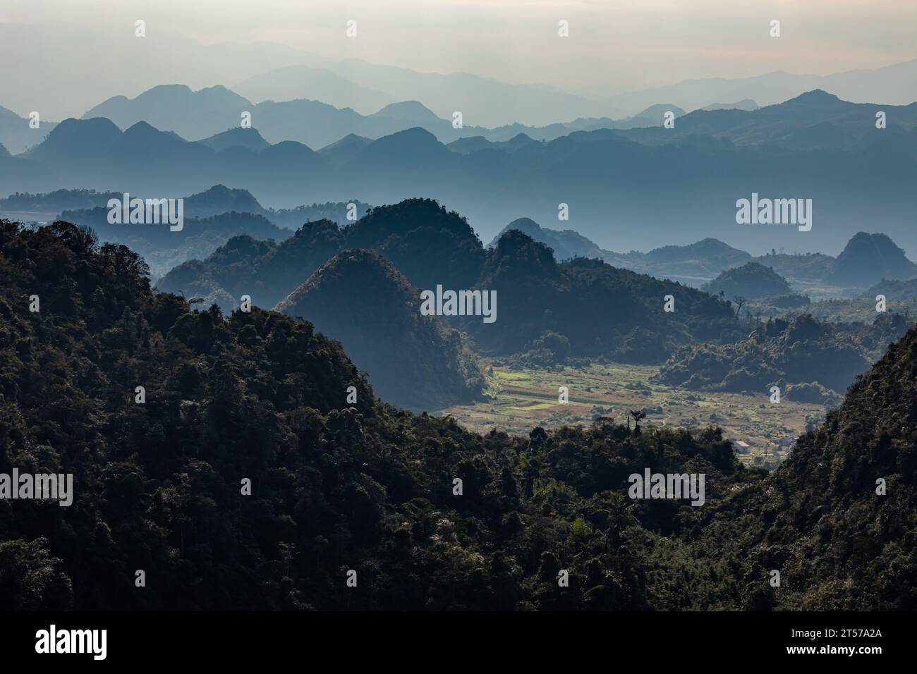 The Landscape of the Ha Giang Loop in Vietnam Stock Photo