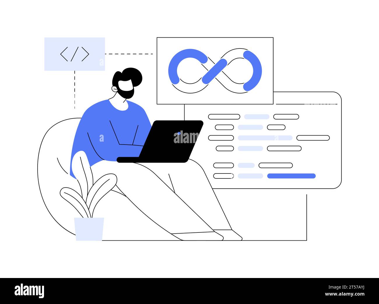 Collaborative framework isolated cartoon vector illustrations. Stock Vector