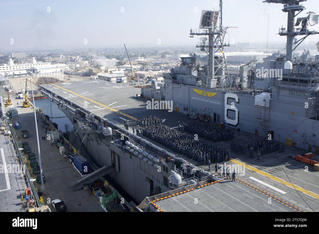 US Navy USS Bonhomme RIchard (LHD 6) frock 118 Sailors.jpg Stock Photo