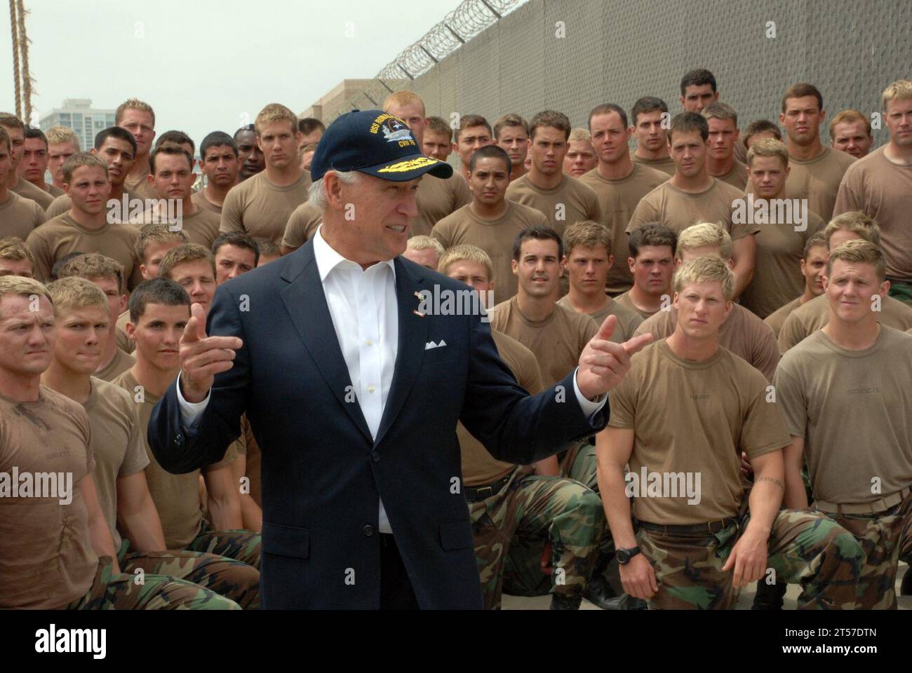 US Navy Vice President Joe Biden meets with Basic Underwater Demolition-SEAL (BUDS) students at Naval Amphibious Base Coronado.jpg Stock Photo