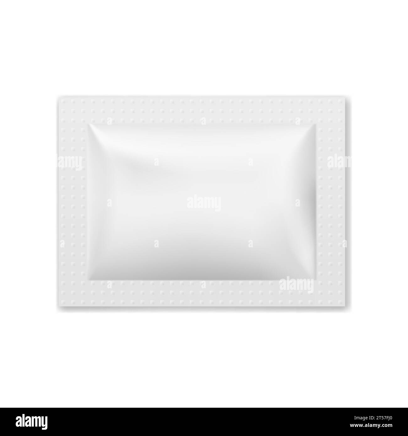 Realistic white sachet bag for food or spices isolated 3d vector mockup