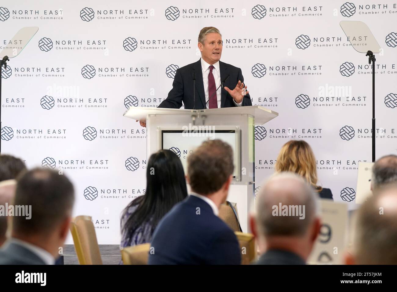 Labour Party leader Sir Keir Starmer delivers a a speech to the North East Chamber of Commerce at Wynard Hall in Stockton on Tees. Picture date: Friday November 3, 2023. Stock Photo