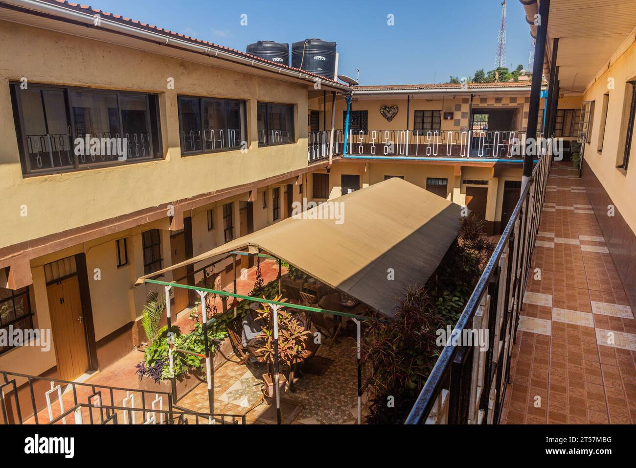 MARSABIT, KENYA - FEBRUARY 10, 2020: Jeyjey Centre hotel in Marsabit town, Kenya Stock Photo