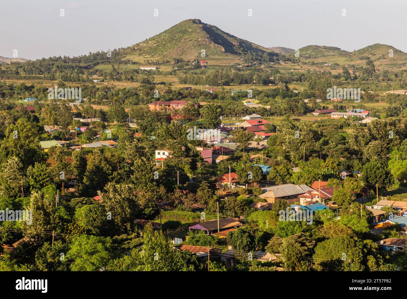 Aerial view of Marsabit town, Kenya Stock Photo