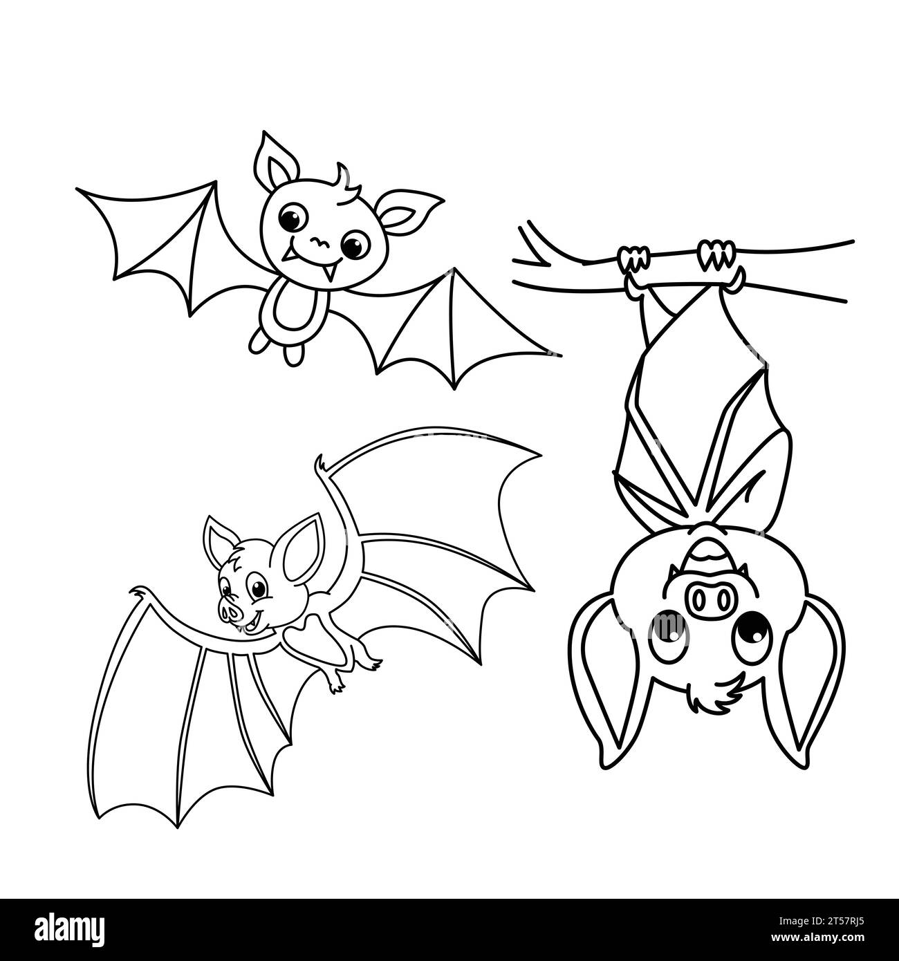 Cute bat cartoon characters Royalty Free Vector Image Stock Vector