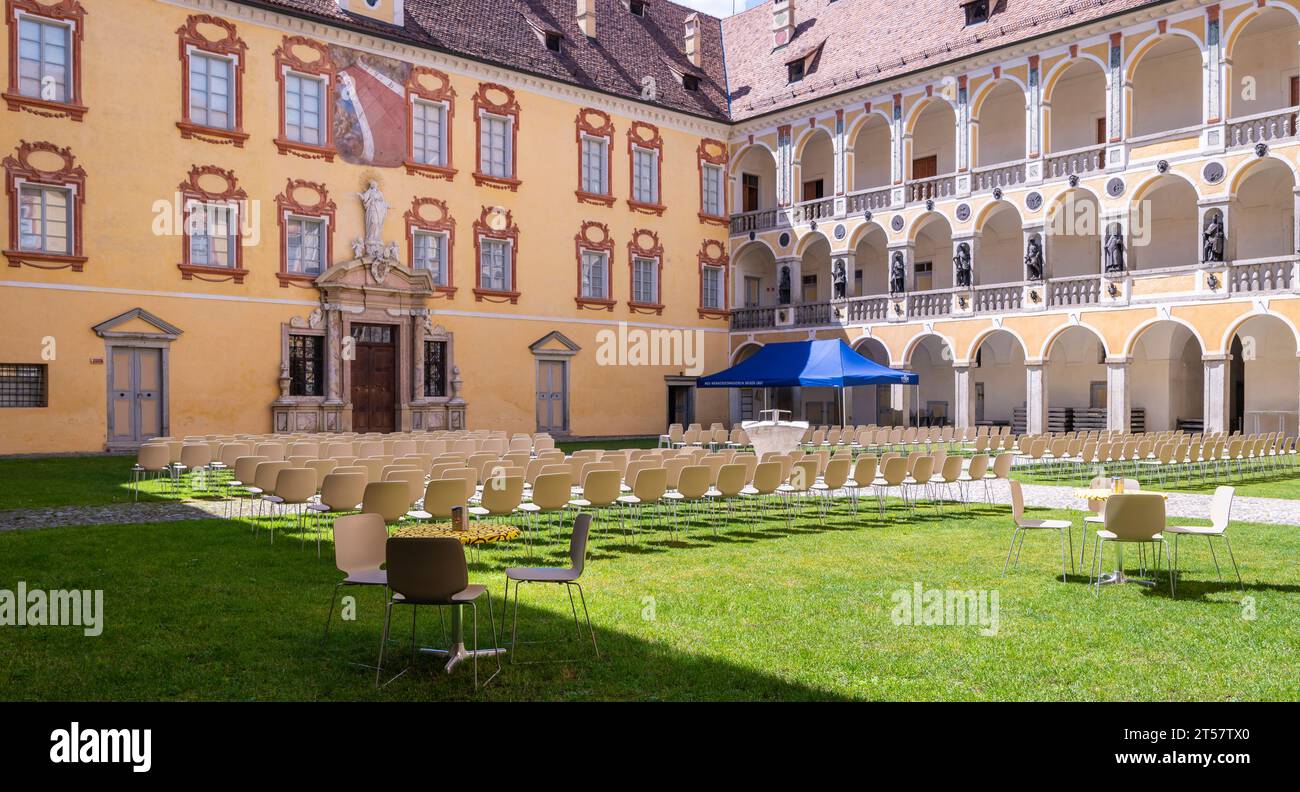 The Hofburg castle (13th century), former residence of the bishops of Brixen (Bressanone), Bolzano province, South Tyrol, northern Italy, Europe Stock Photo