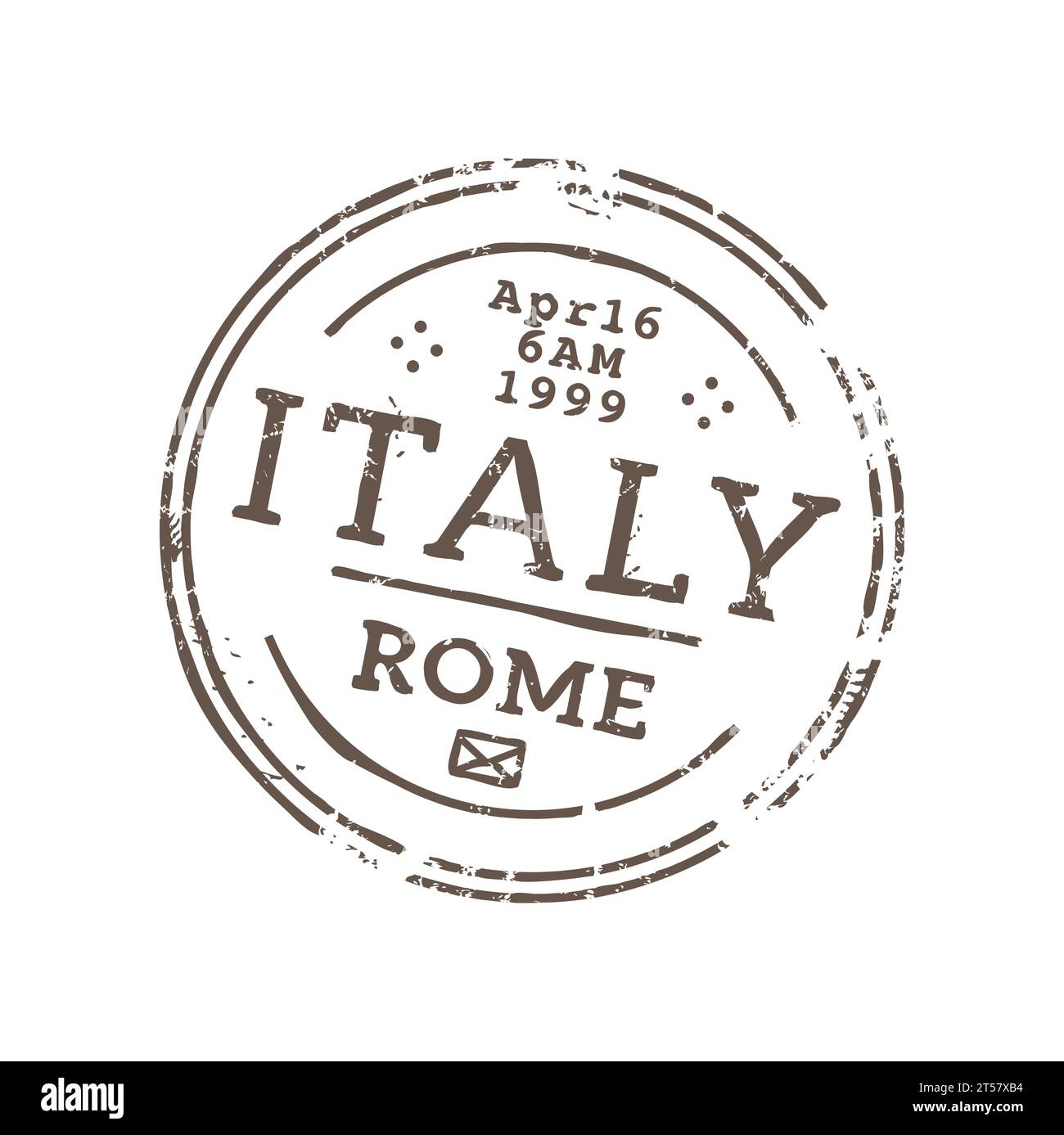 Rome Italy postage and postal rubber stamp, round seal. Vector post delivery emblem, postmark ink stamp. International mail control sign Stock Vector