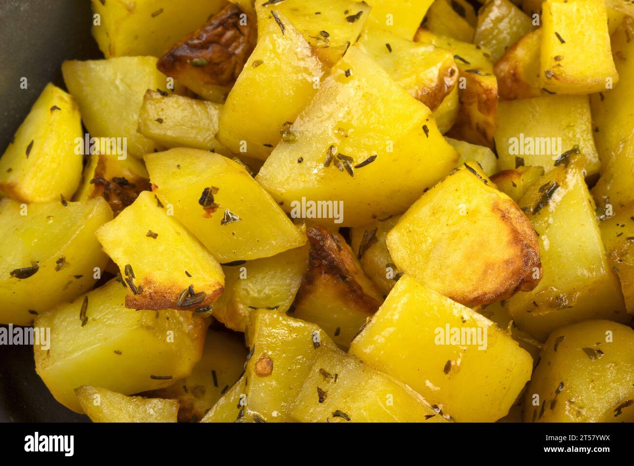 hash browns, close-up, in a dish Stock Photo