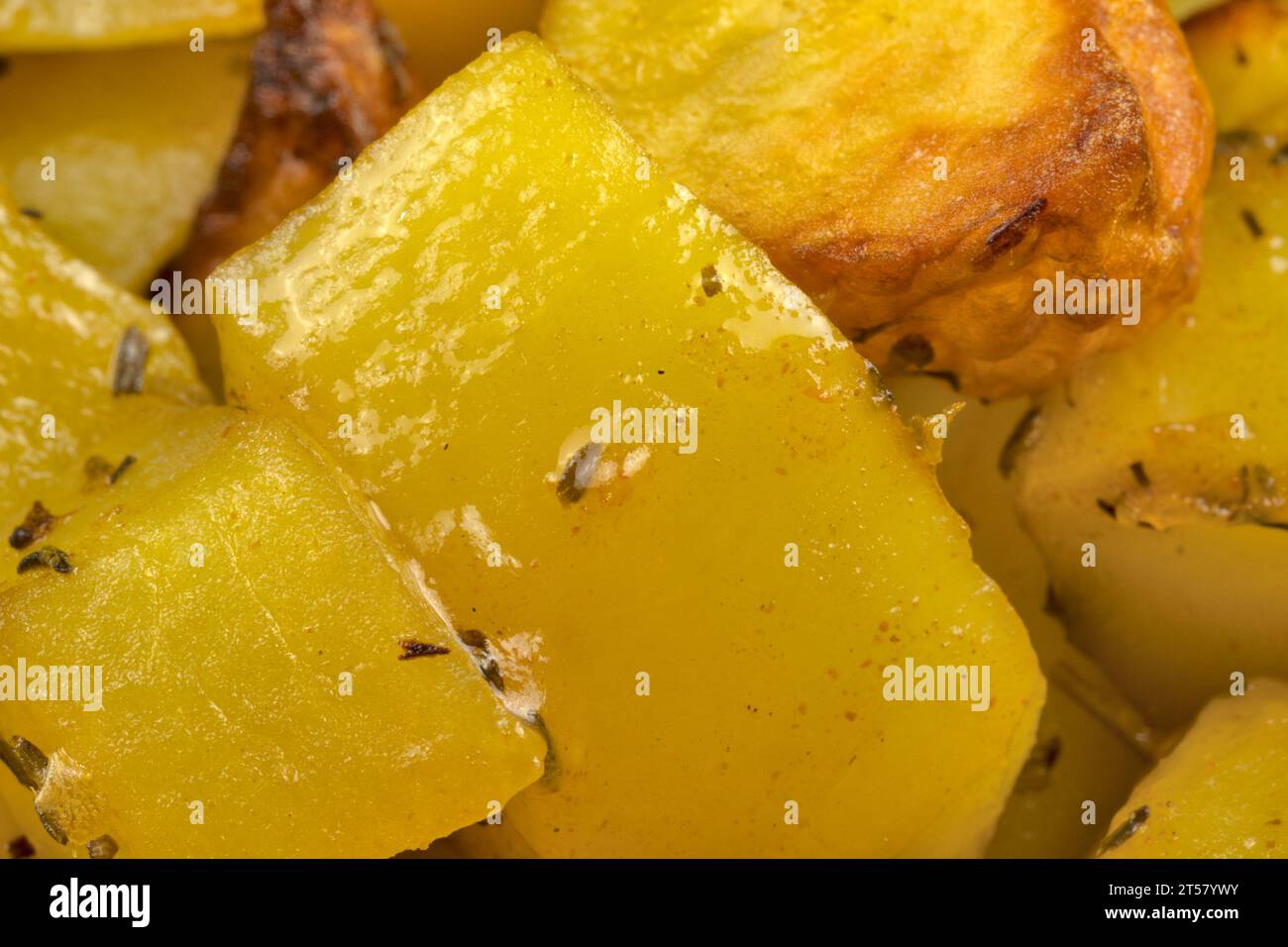 hash browns, close-up, in a dish Stock Photo