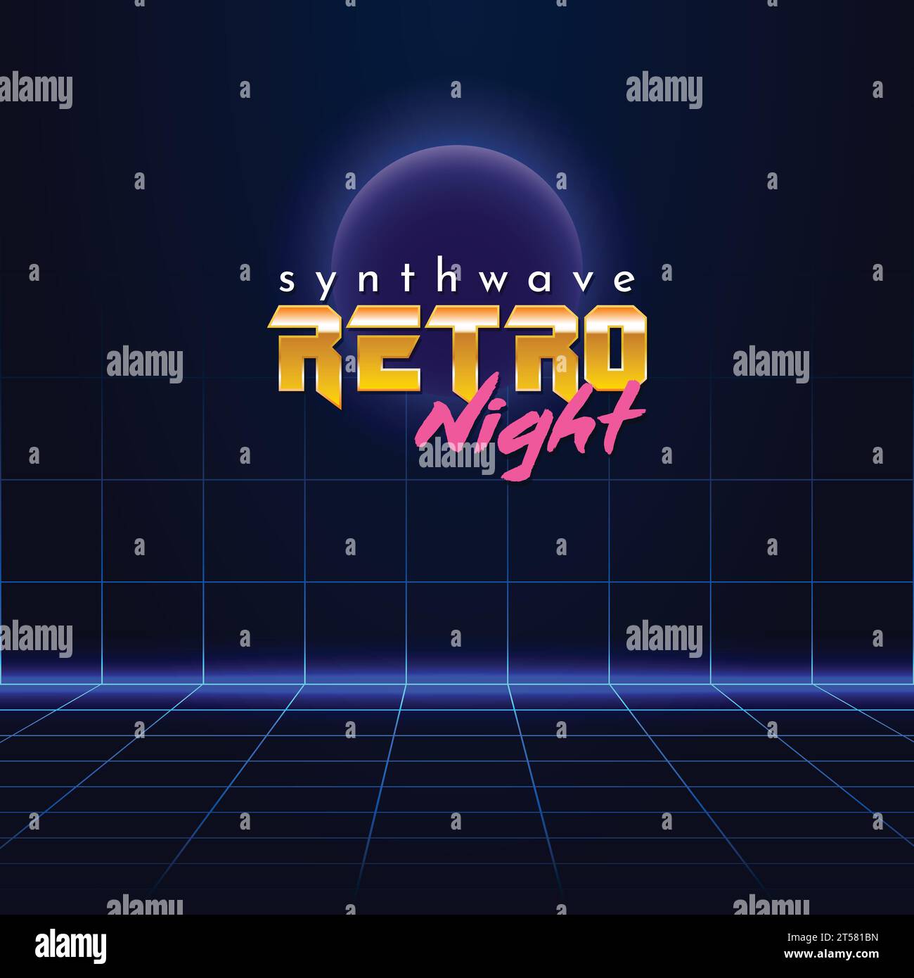Headline signboard text synthwave retro night Vector Image Stock Vector