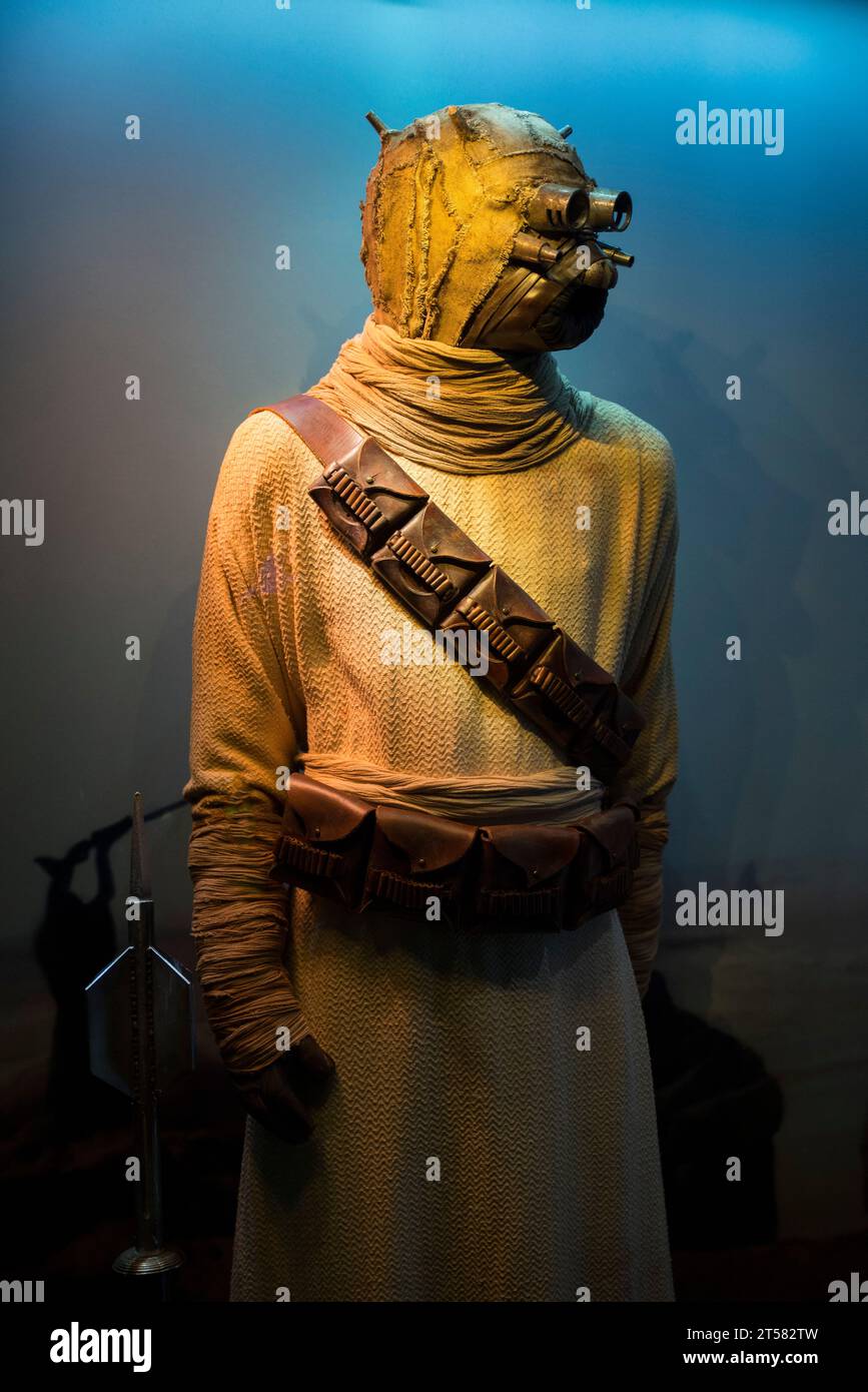 Original Tusken Raider costume from Star Wars - Attack of the Clones Stock Photo