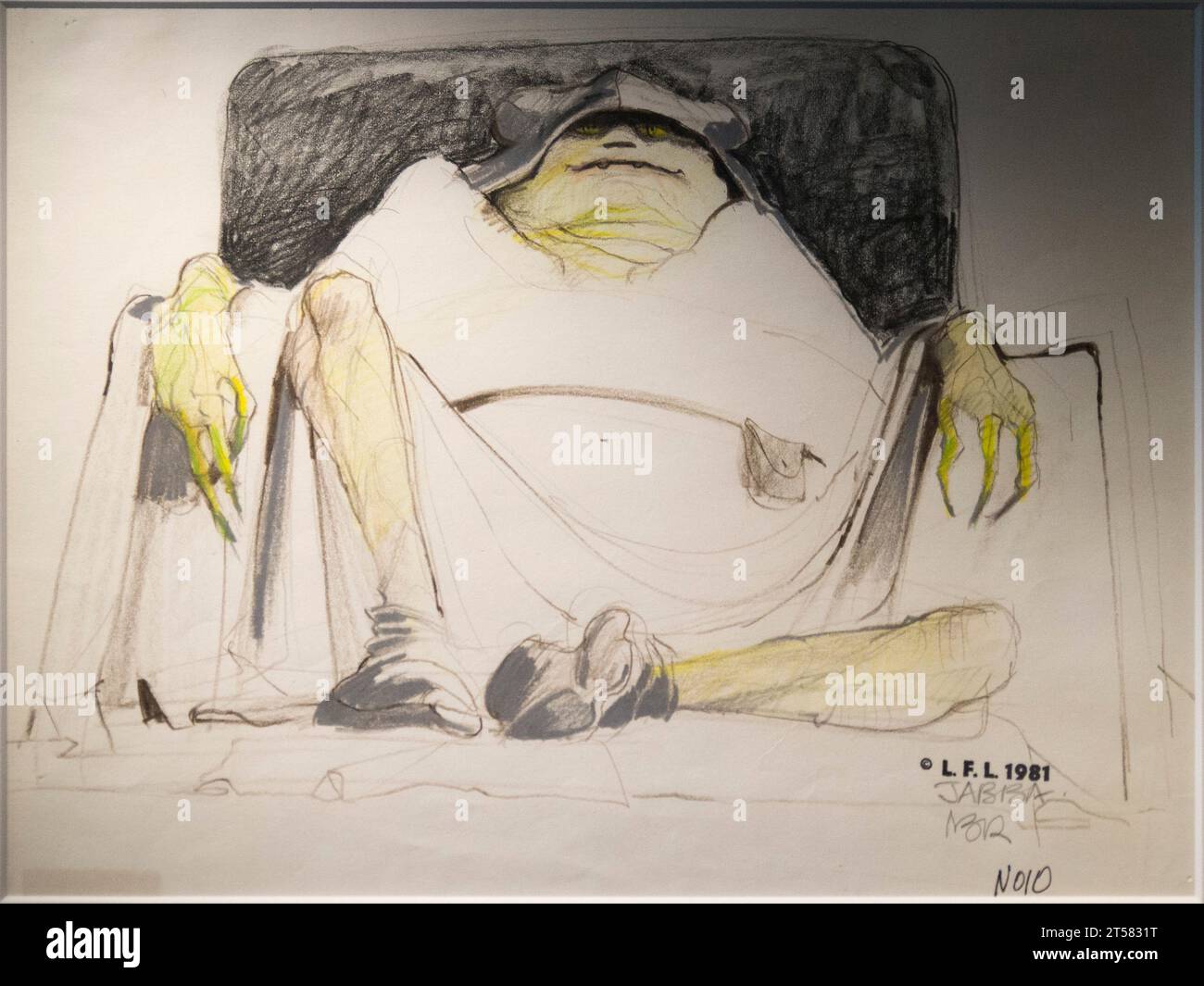 Original concept art for Jabba the Hutt from Star Wars Stock Photo