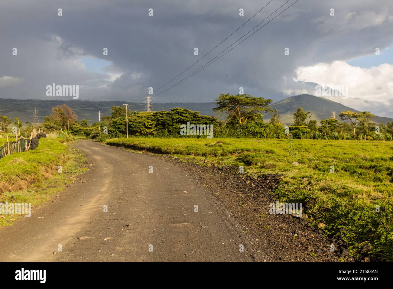 Road near Longonot village, Kenya Stock Photo