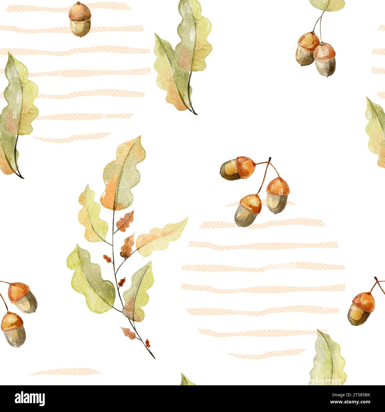 Watercolor forest pattern Stock Photo - Alamy
