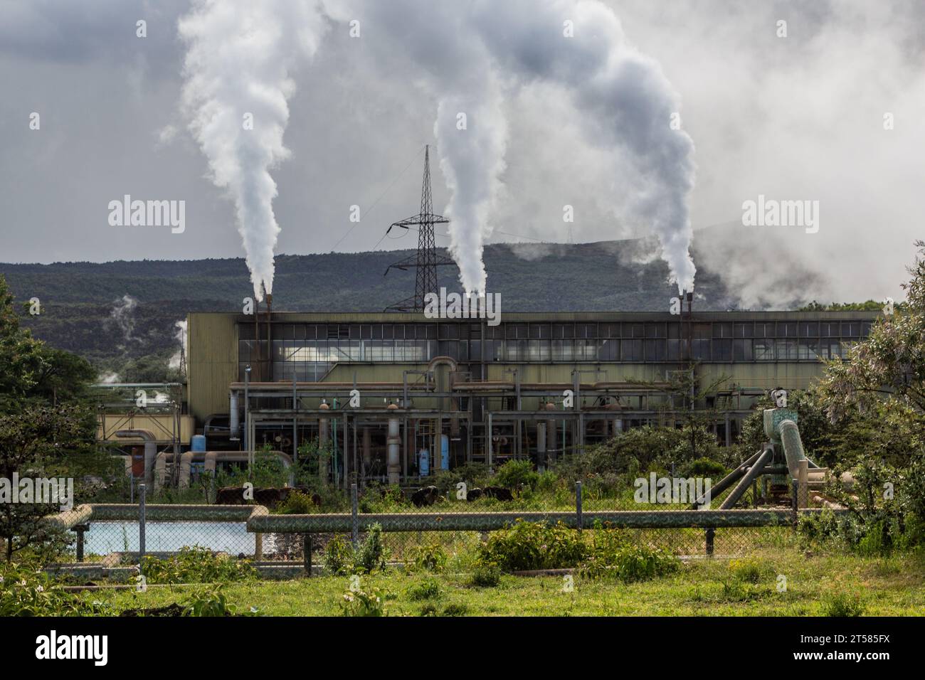 Olkaria I Geothermal Power Station in the Hell's Gate National Park