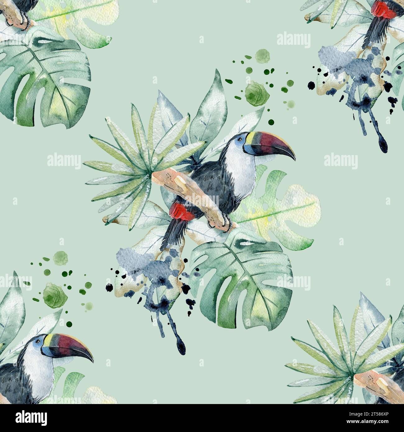 Tropical seamless pattern Stock Photo - Alamy